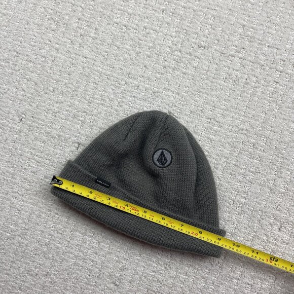 Y2K Volcom Heather Gray Knit Beanie Hat Mens Winter Embroidered Diamond Logo - Picture 5 of 9